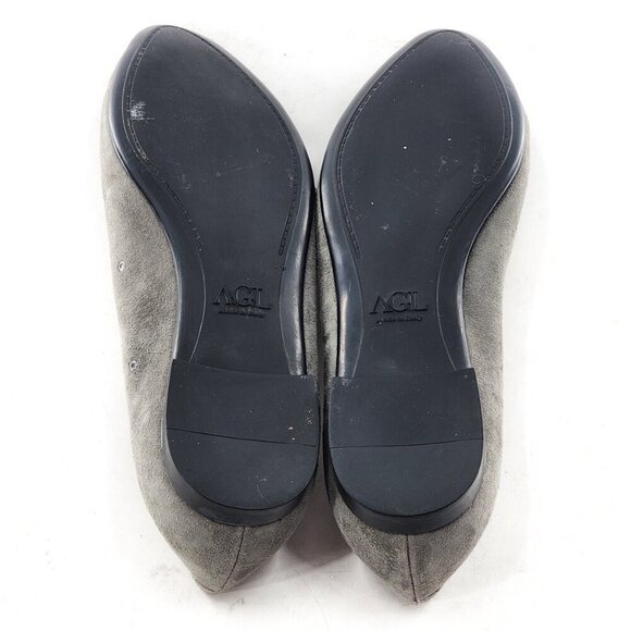 AGL Attilio Giusti Leombruni Suede Grommet Studded Ballet Flats